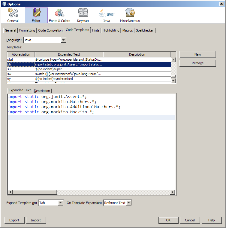 netbeans ide change file templates