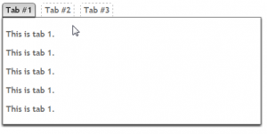 example of how the tab control looks